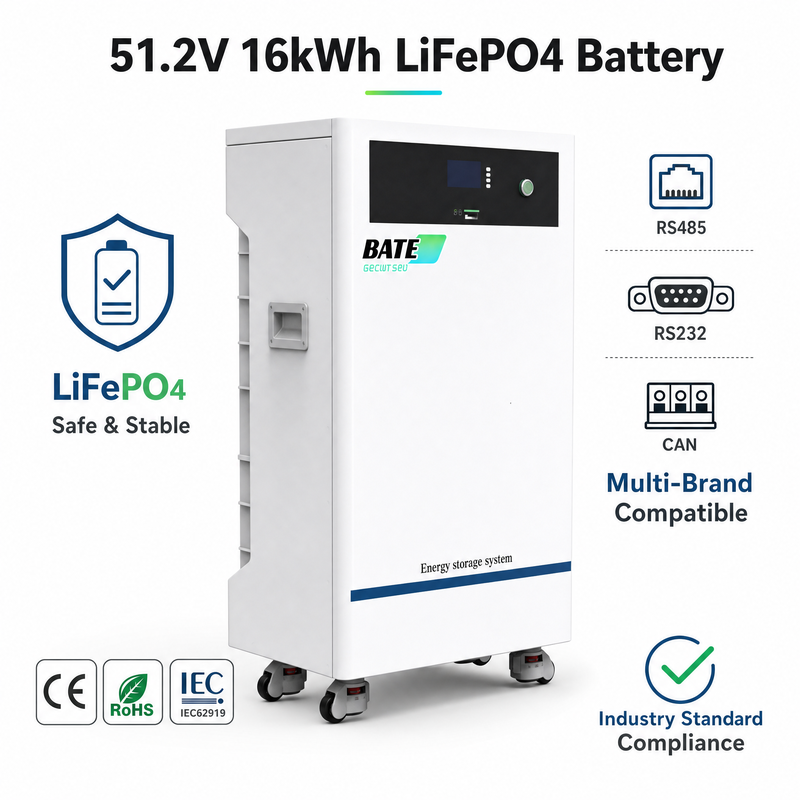 Batería LiFePO4 16kW 314Ah 51,2V De Pie